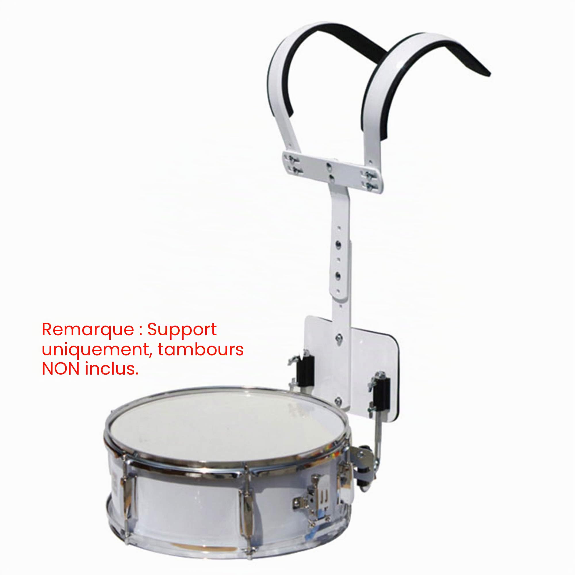 Support de harnais à sangle en acier pour caisse claire de marche à percussion