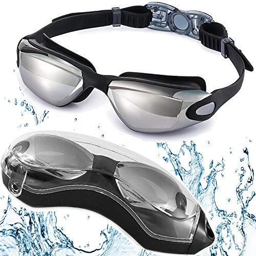 WELLDFUL Swim Goggles No Leaking Anti Fog UV Protection for Adult Men Women Adult Youth Kids Child Unisex Swimming Goggles (Black)