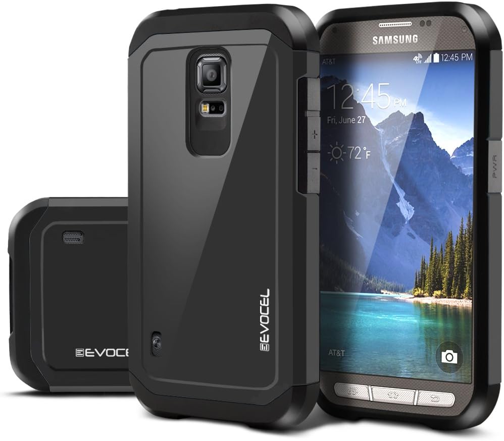 Samsung S5 Active Case, Evocel Dual Layer Armor Protector Case For Samsung S5 Active (SM-G870) - Retail Packaging, Slate