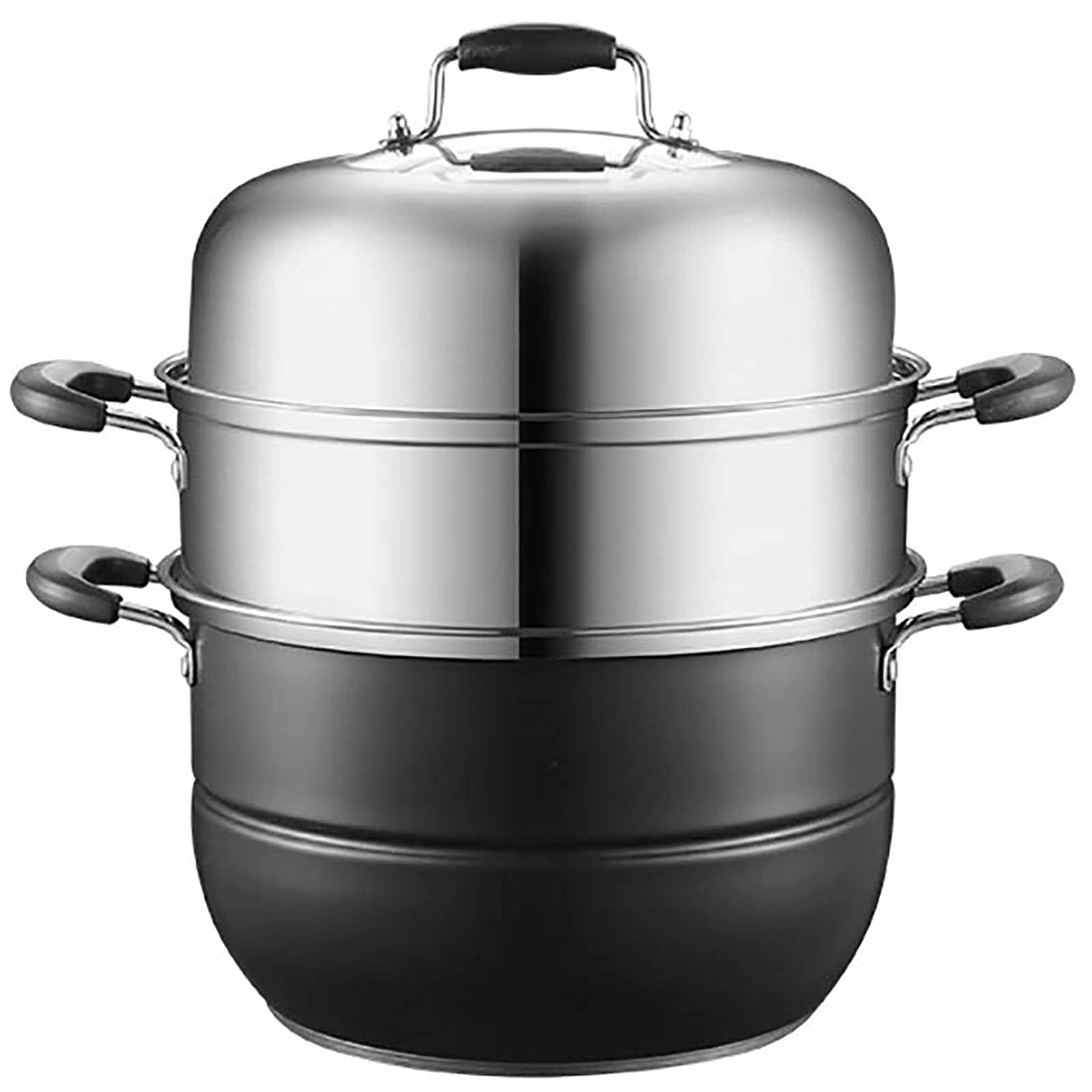 Cuiseur à vapeur de 32cm grand faitout de cuisine pour cuire et mijoter