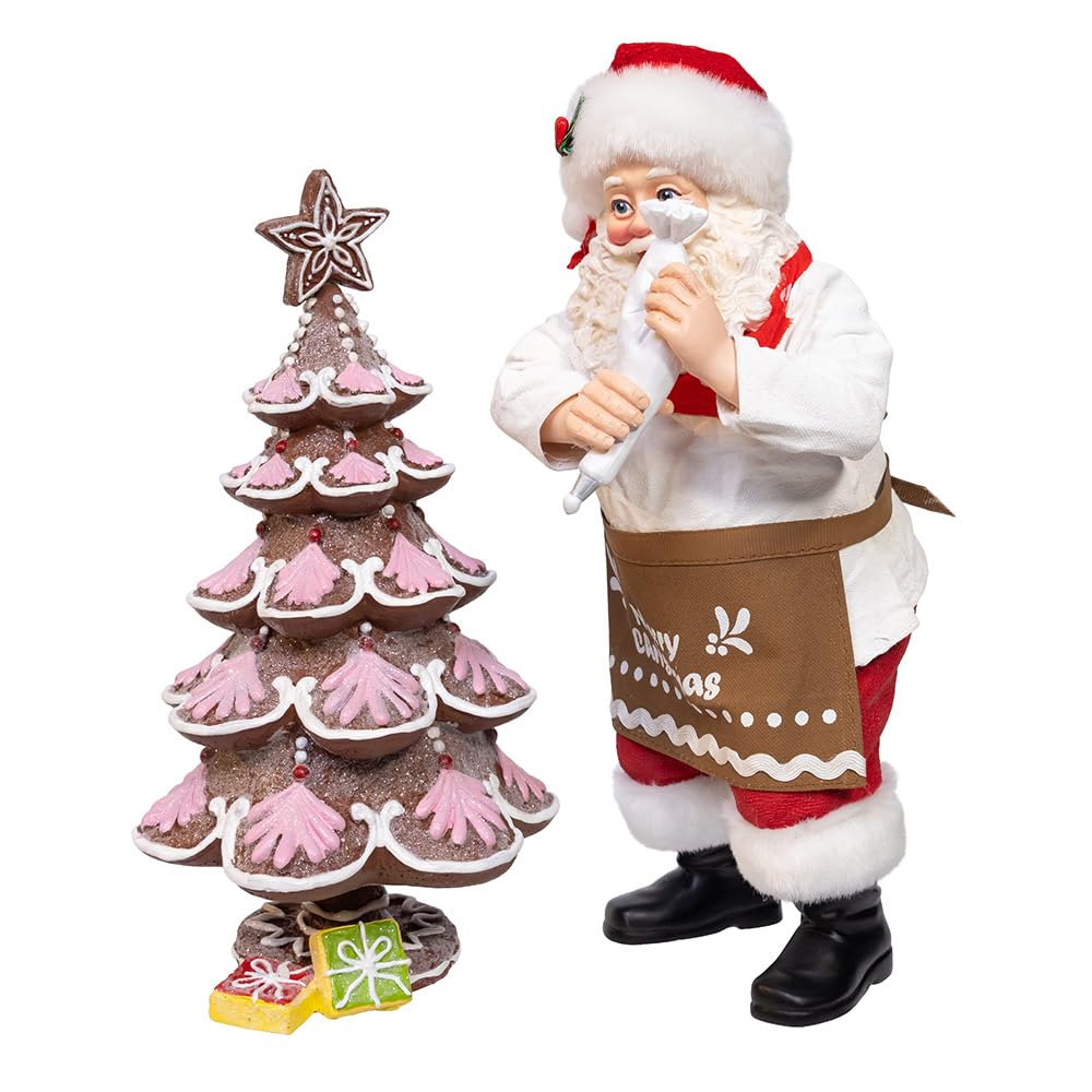 Kurt Adler Fabriché Lot de 2 sapins à Pain d'épices en Forme de Père Noël 26,7 cm