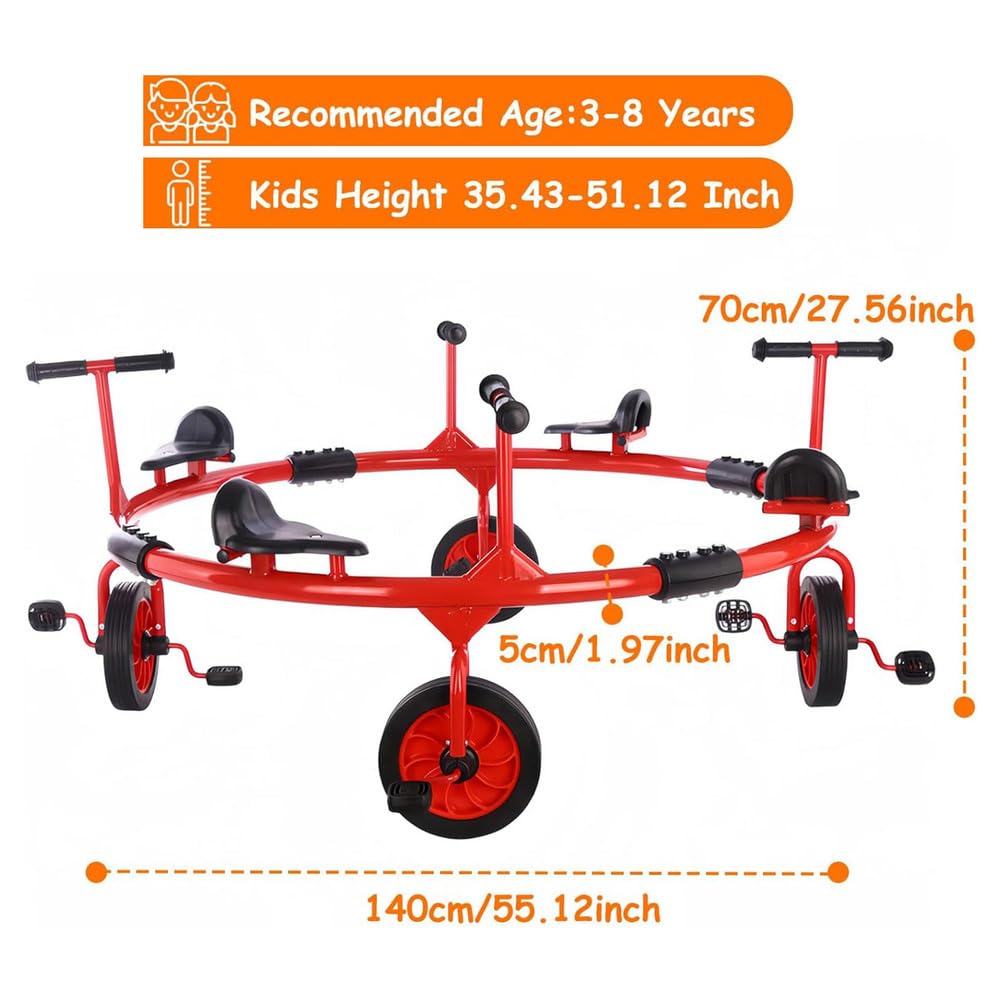 Amazon.com: JIYIAN Yellow, Rotating Bike for Riders Ages 3+