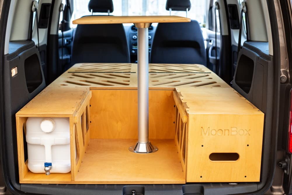 Moonbox Campingbox 115cm Modify für Minivans | mit Campingküche, Schlafsystem & Tisch | für Fahrzeuge mit Mind. 115cm Breite im Kofferraum
