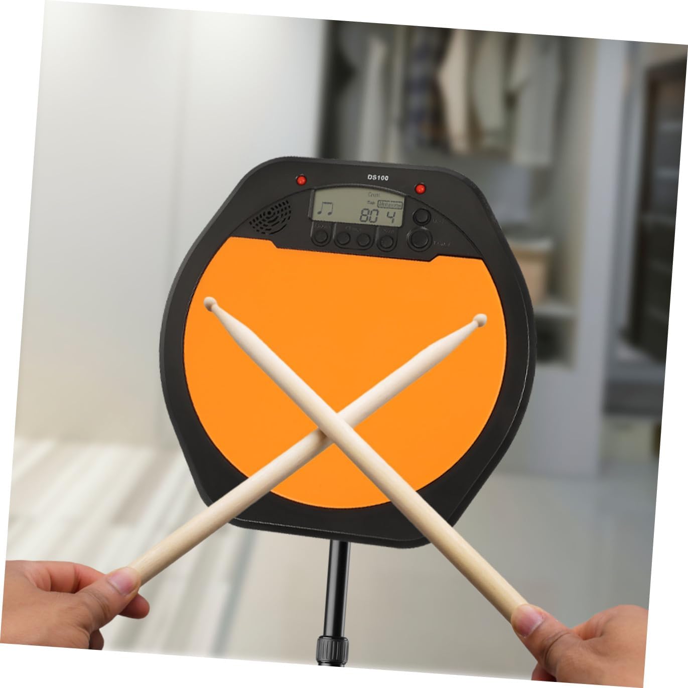 Digital Electronic Drum Pad Lcd Display Volume Metronome High Elastic Practice Surface for Beginners and Drummers for Music Training