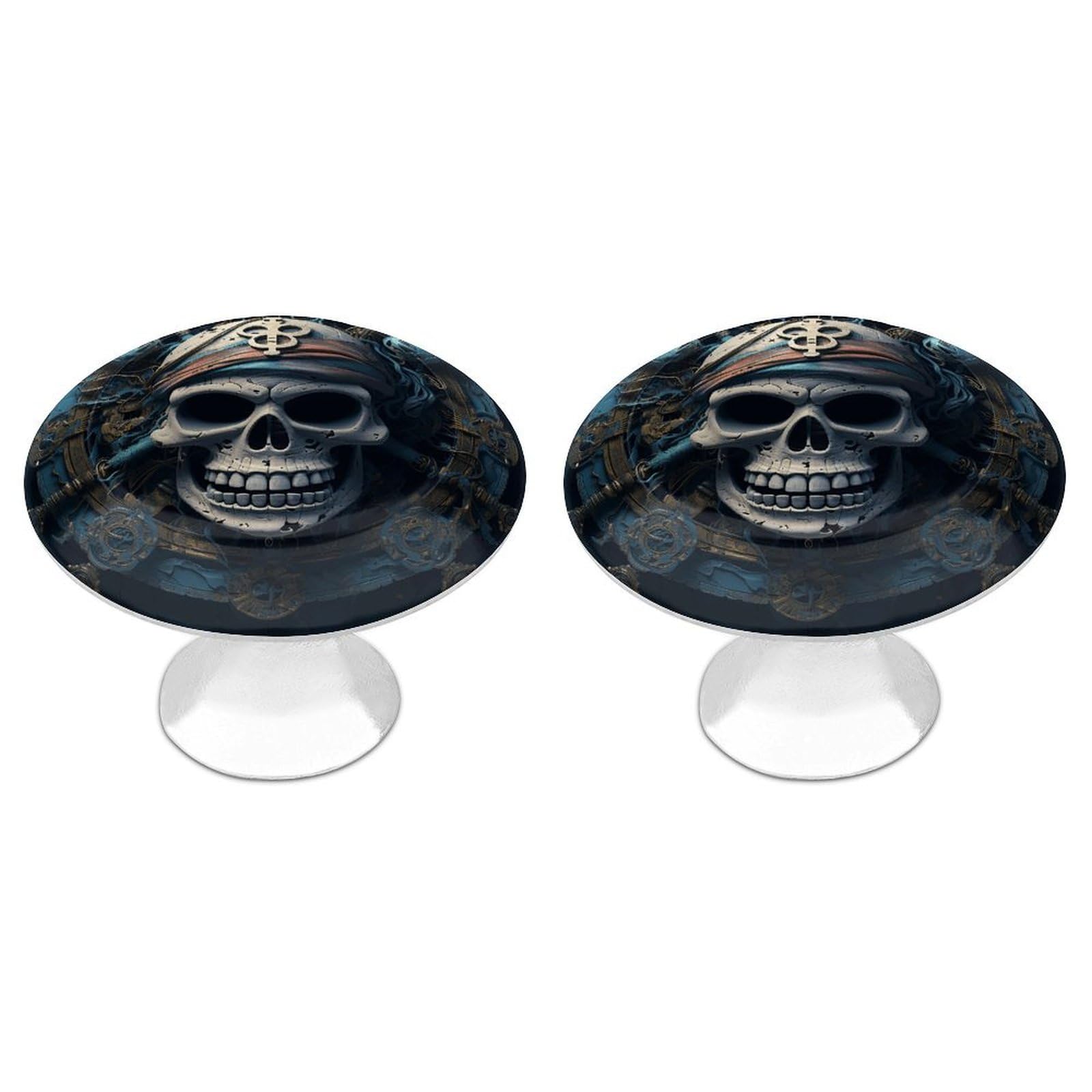 Btcowzrv Style Skeleton Pirate 2 Pack Cabinet Knobs Drawer Pulls