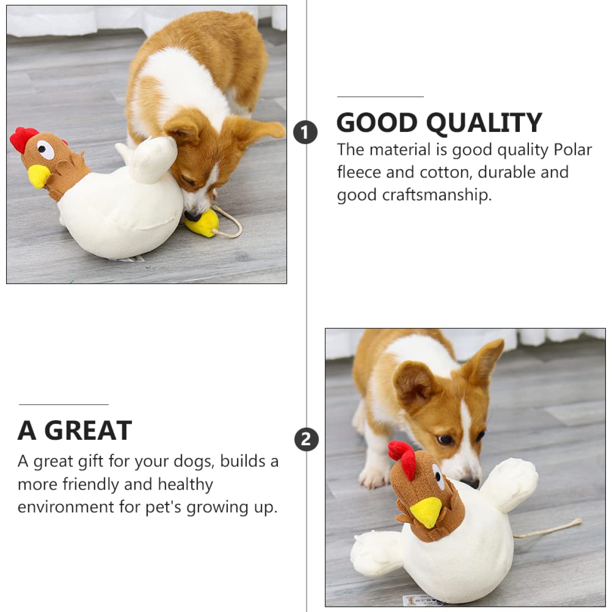 Mipcase 2 STK Henne Eier Spielzeug Hundespielzeug Kleine Hunde Süßes Hundespielzeug Ostern Huhn Spielzeug Chimmy Plüsch Hähnchen Stofftier Polarfleece Kleiner Hund Hundebiss Kind