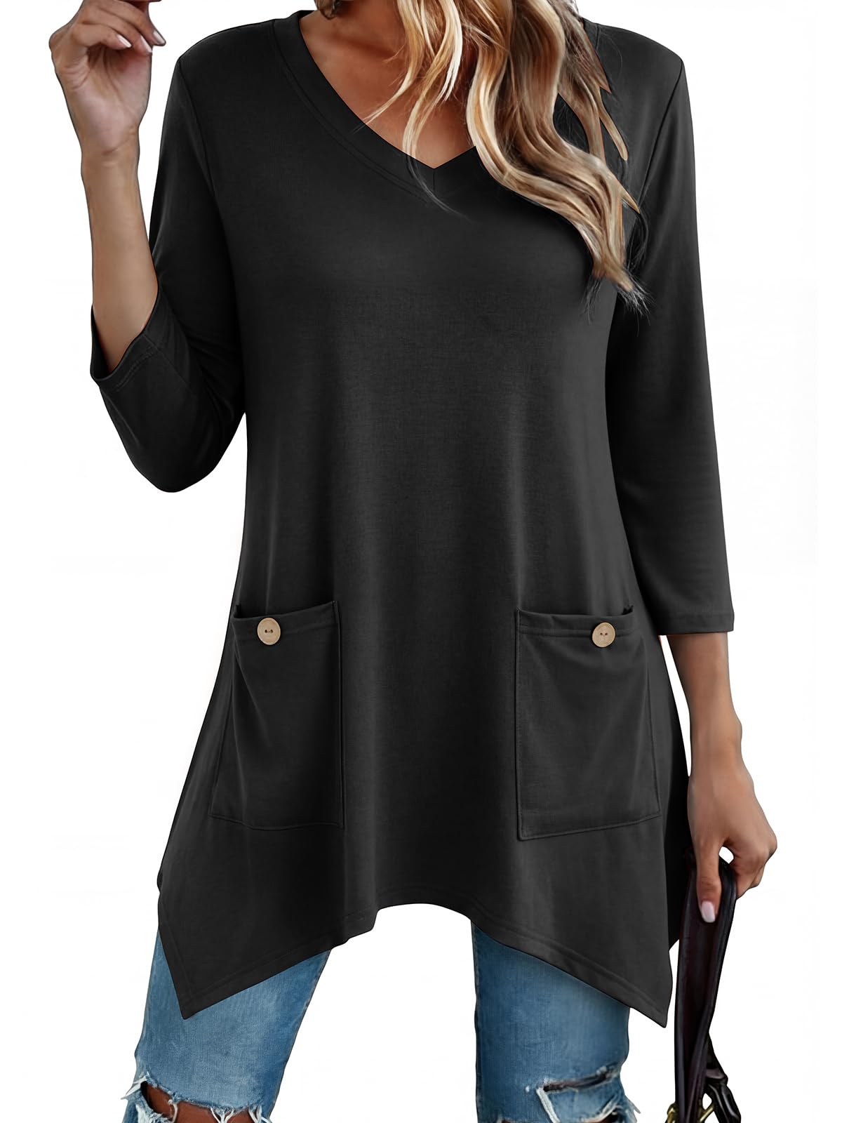 Bulotus Womens Sweaters 2025 Winter Cowl Neck Long Asymmetrical Tunic Sweaters for Leggings Holiday Vacation Tops