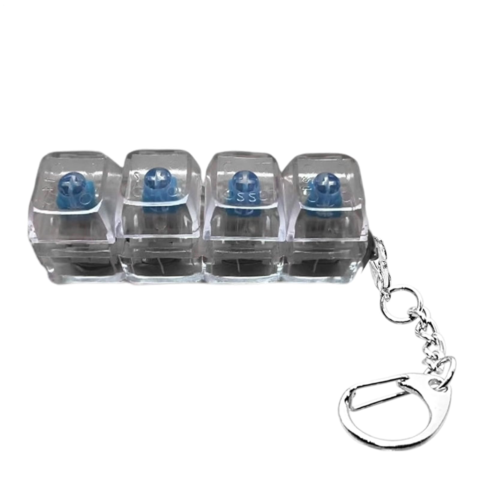 Keyboard Fidget Toy, Button-operated Stress-Relieving Toys, Clicky Fidgets Toy, Portable Fidgets Keyboard 4 Buttons with Keychain and Lights, Mini Stress Relief Toys for School, Home and Travel