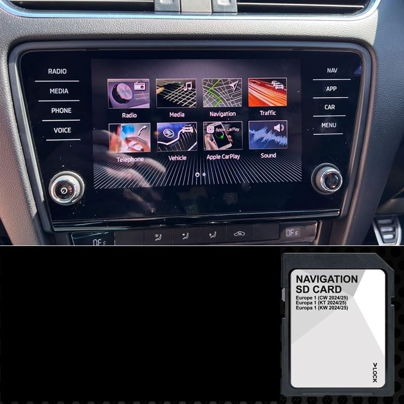 Tarjeta SD Navegación GPS Europa - v19 ECE 2024 2025-5L0051236DN - Compatible con Skoda Amundsen - Discovery Media 2 MIB2 - Navegación AS - 32 GB