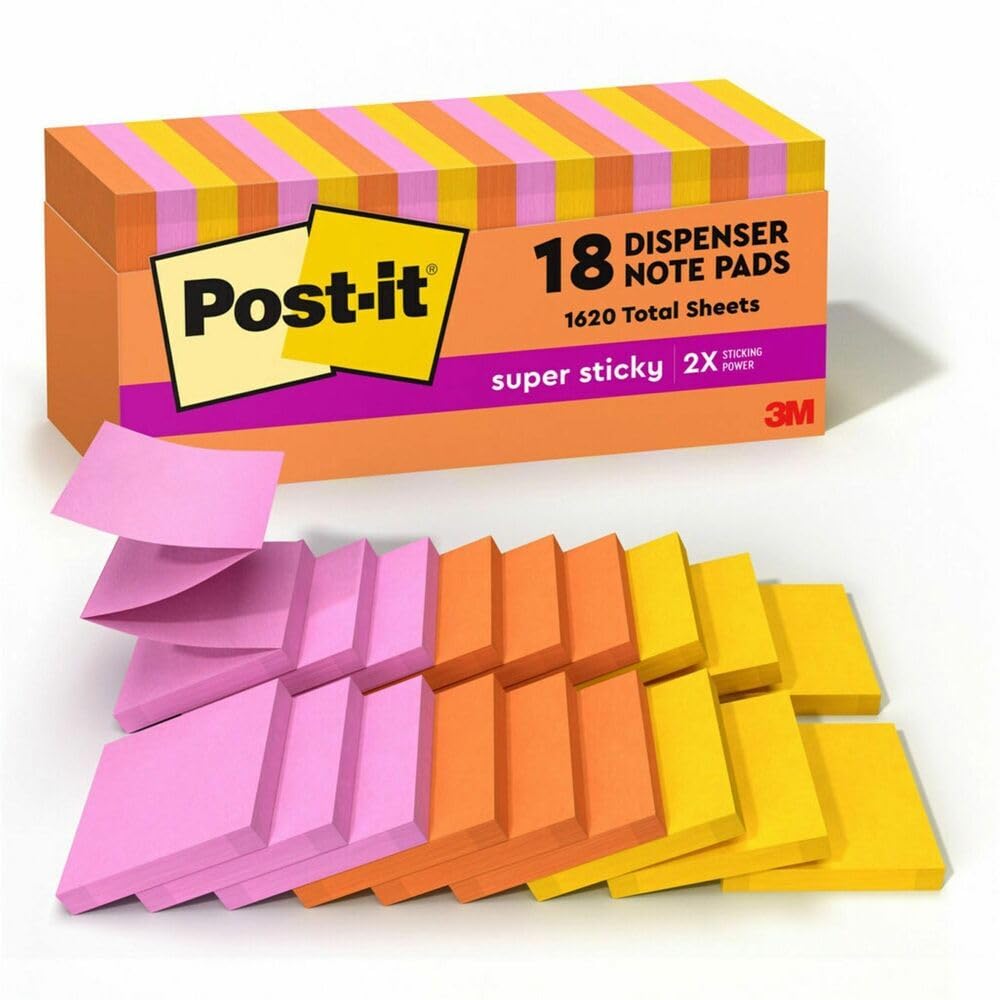 Post-it Miami Super Sticky Pop-up Notes Cabinet Pk - 3 X 7 - Multicolor - Paper - Self-adhesive, Removable, Recyclable - 18 / Pack