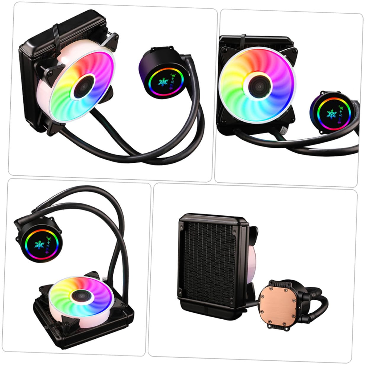 SHINEOFI Professional Liquid Cooler CPU Radiator 120mm RGB Fan, Silent Water Cooling System for Gaming Desktop Computers, Integrated Cooling Solution for High-Performance CPUs