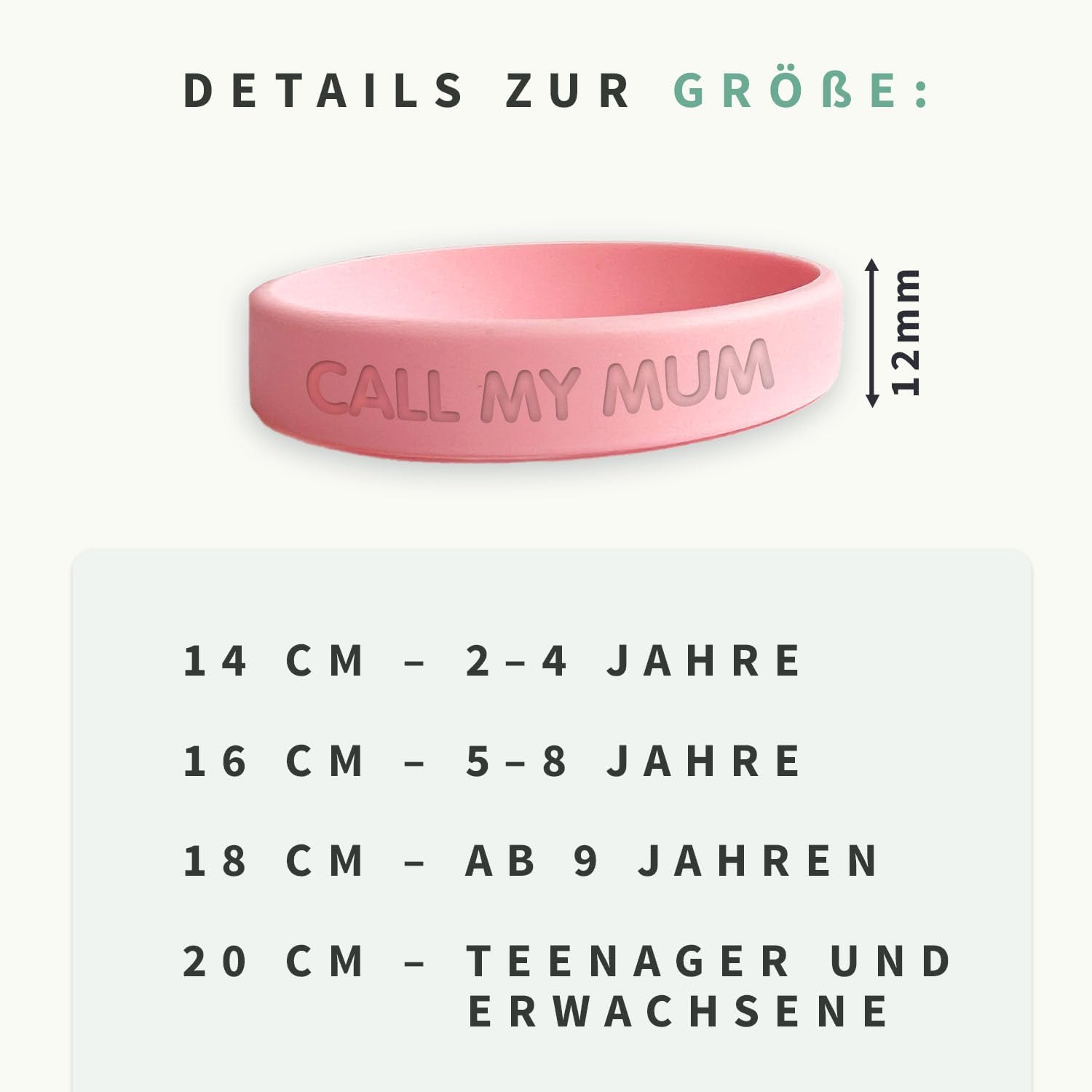 Gutmarkiert – Personalisierbares SOS-Armband für Kinder aus Silikon, graviert mit Name & Telefonnummer – wasserdichtes Notfallarmband für Kinder, besonders langlebig – Farbe wählbar