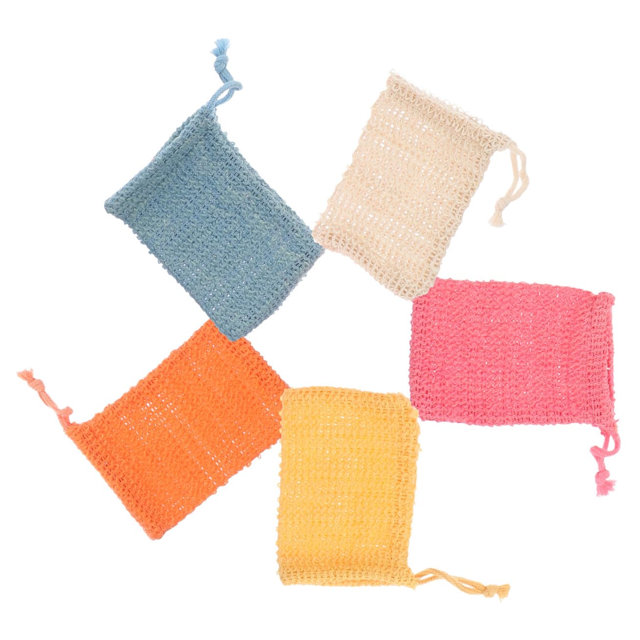 5 Pack Drawstring Soap Cleaning Pouches for Bathroom Foaming Use