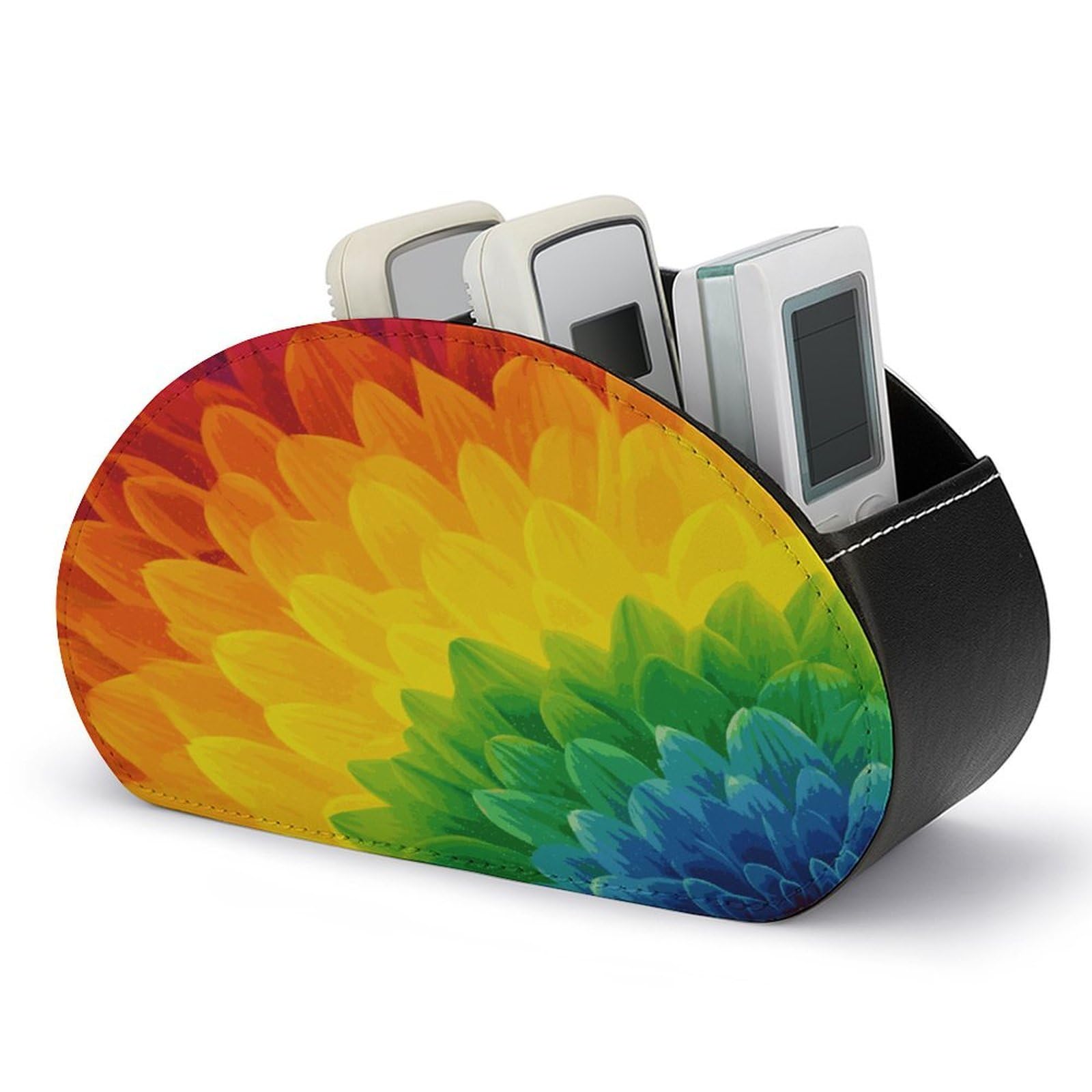 Btcowzrv Style Sunflower Rainbow Remote Control Holder With 5 Compartments