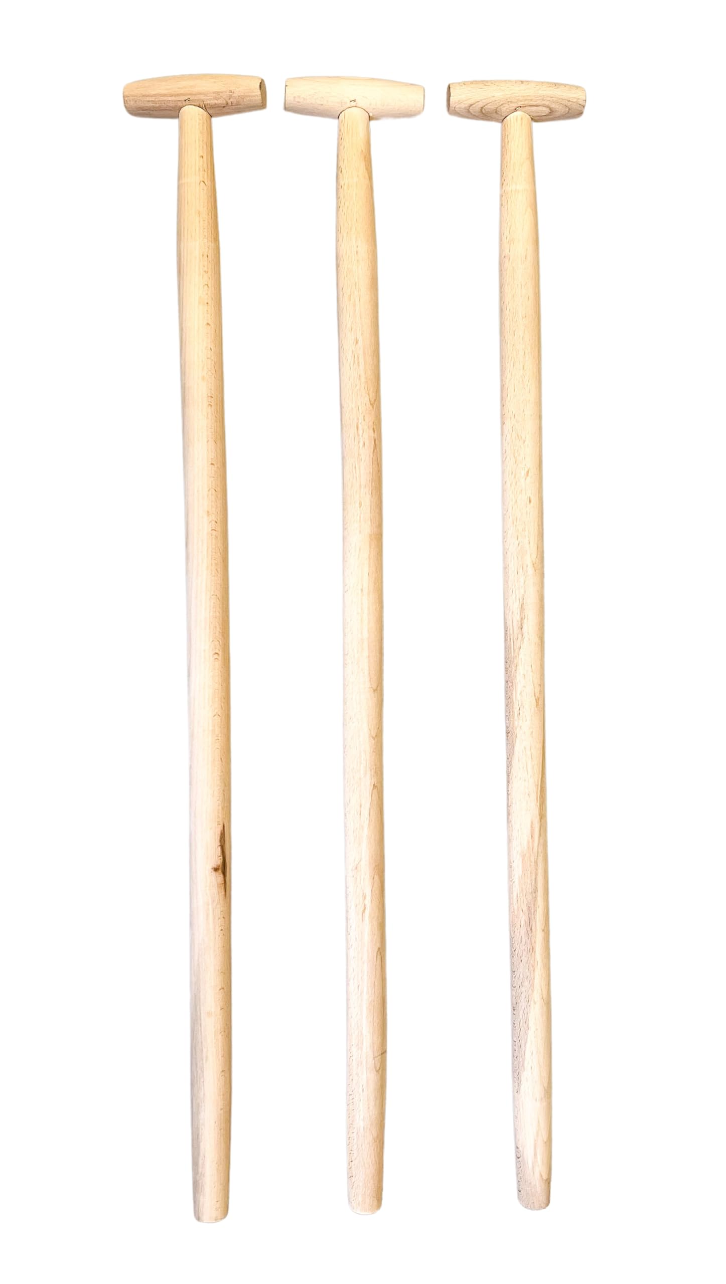 3 Stk. Besenstiel Holz 100cm Ersatzstiel mit T-Griff, Holzstiel aus Buchenholz, Gerätestiel Ø 38 mm, Holzstiele für Gartengeräte, Gartenhacken, EU-Produktion