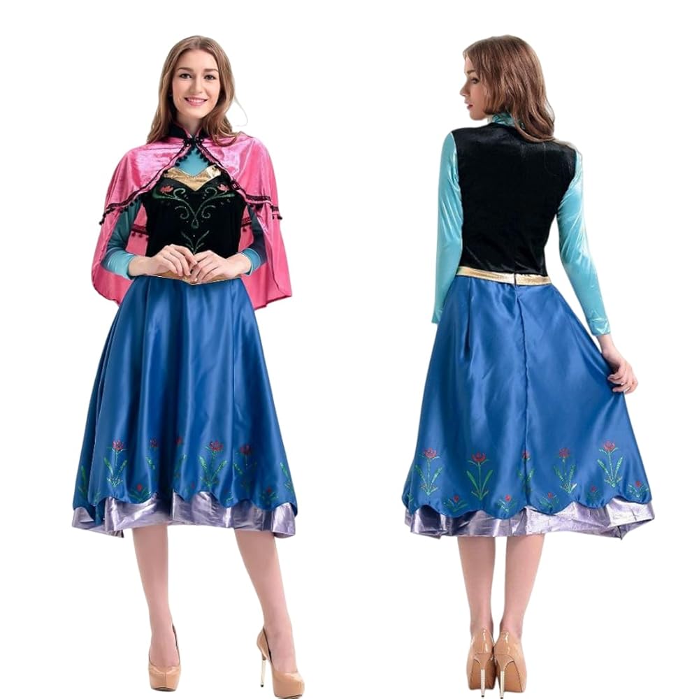 アナ ドレス 仮装用に...♡ Disney アナと雪の女王 ドレス コスプレ衣装 刺繍(女性XXS/XS/S