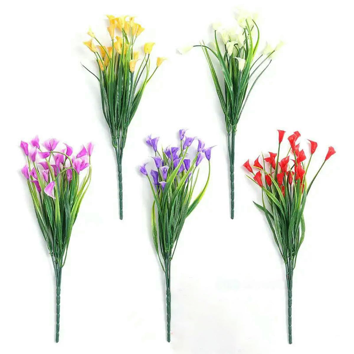 AYHTUD Artificial Calla Lily Bouquet 33cm Fake Flowers for Home Room Decor Garden Wedding Decor Outdoor Vase Flower Arrangement- Color