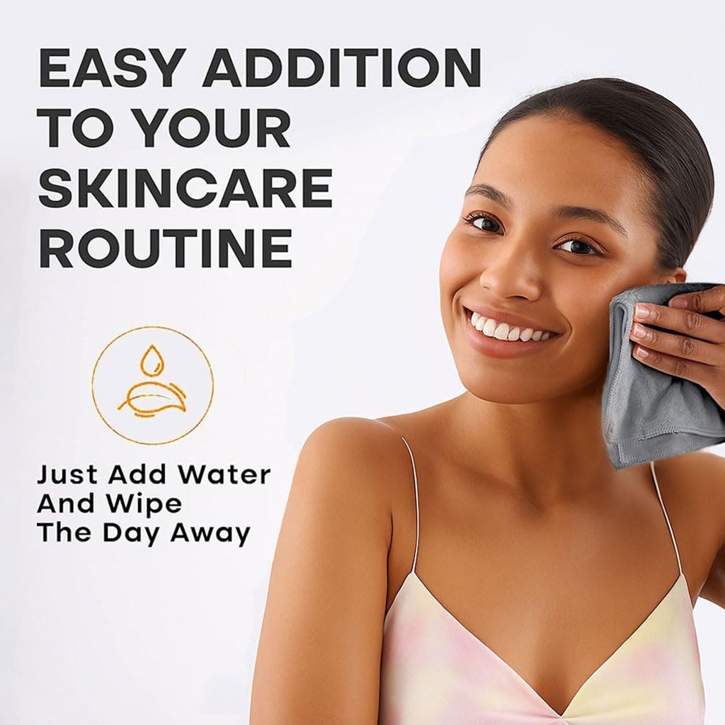 U & U Microfiber Face Towels - 4 Pack, Super Soft -3