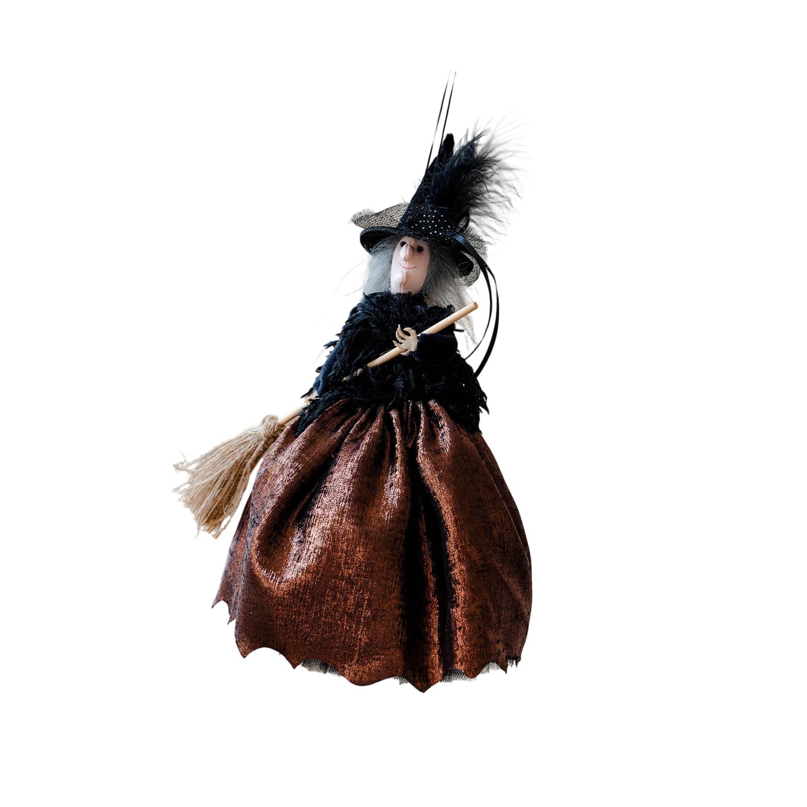 Decorative Eerie Witch Broom Hanging Decoration Tree Toppers for Halloween Party Wall or Door Garden Halloween Necromancer Hanging Ornament Party Decorative Eerie Witch Broom Decoration Tree Toppers