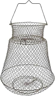 Crab Net Filet Filet Filet Fish Poisson Panier Portable Portable Pliable 38cm Ronde Métal Pêche Cage De Homard Avec Poignée