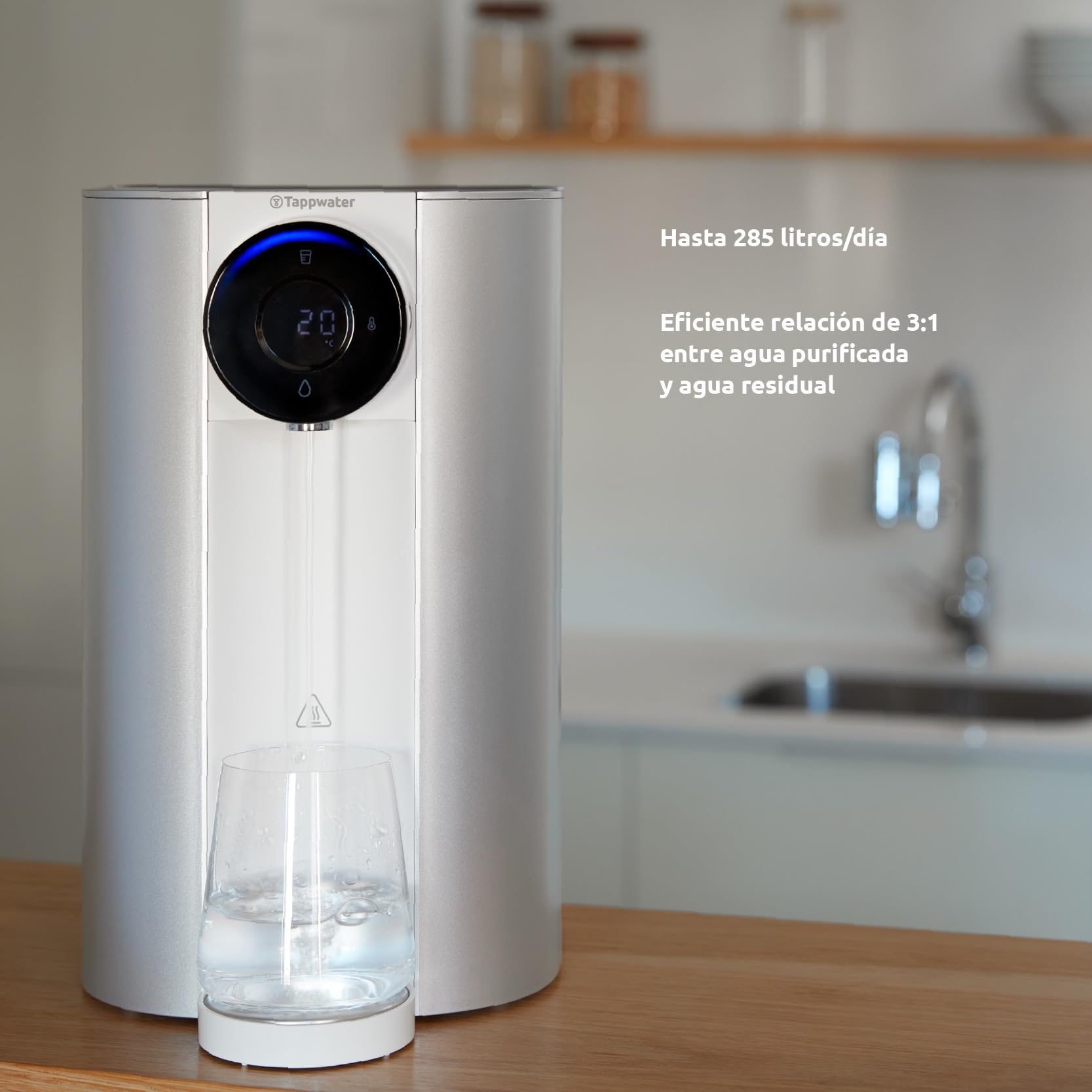Tappwater Countertop RO SMR (Cartucho de recambio) Sistema de Ósmosis Inversa, Filtro de Agua con Mineralización, Dispensador de Agua Fría y Caliente, 12L/h, Purificador Agua sin Instalación