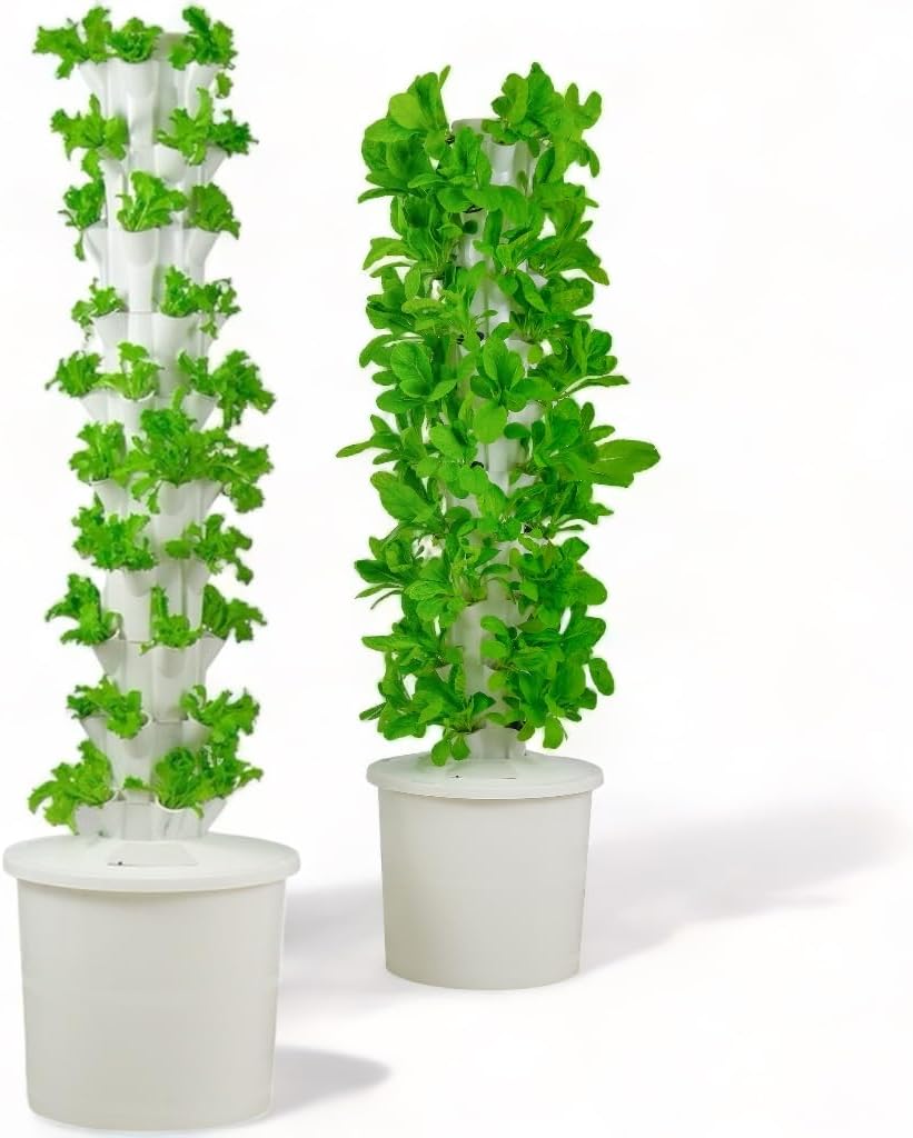 50 Plants (50 Pots) Hydroponic Tower System Kit-Hydroponic Growing System Kit for Indoor/Outdoor Herbs,Fruits,Vegetable-Vertical Growing System No Seedling Included