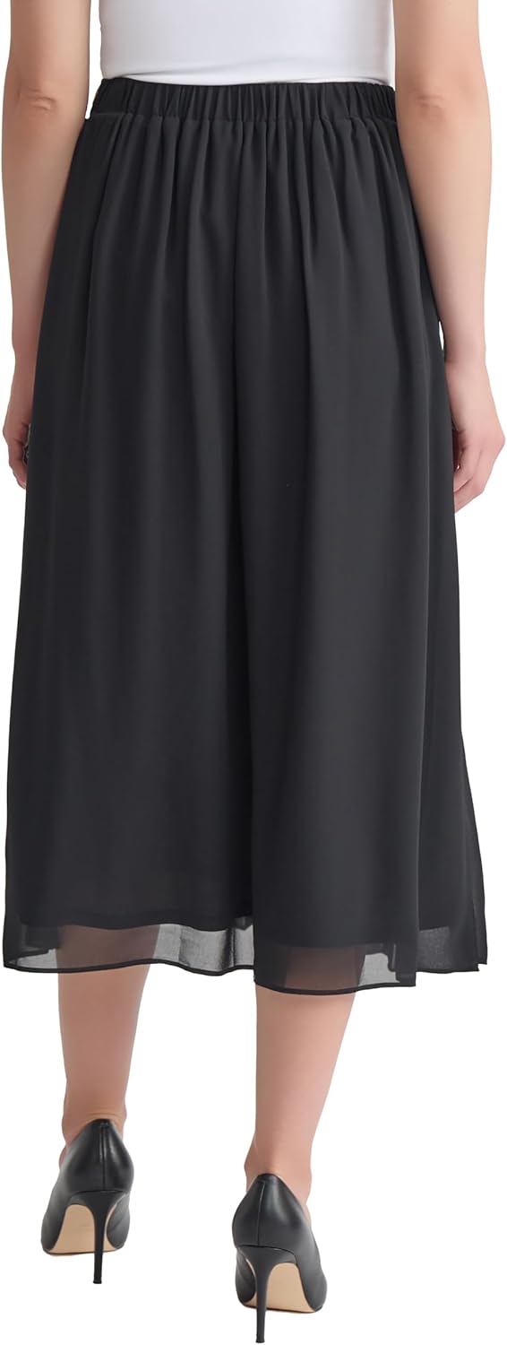 Kasper Womens Pull-on Pleated Front Midi Skirt - Image 2