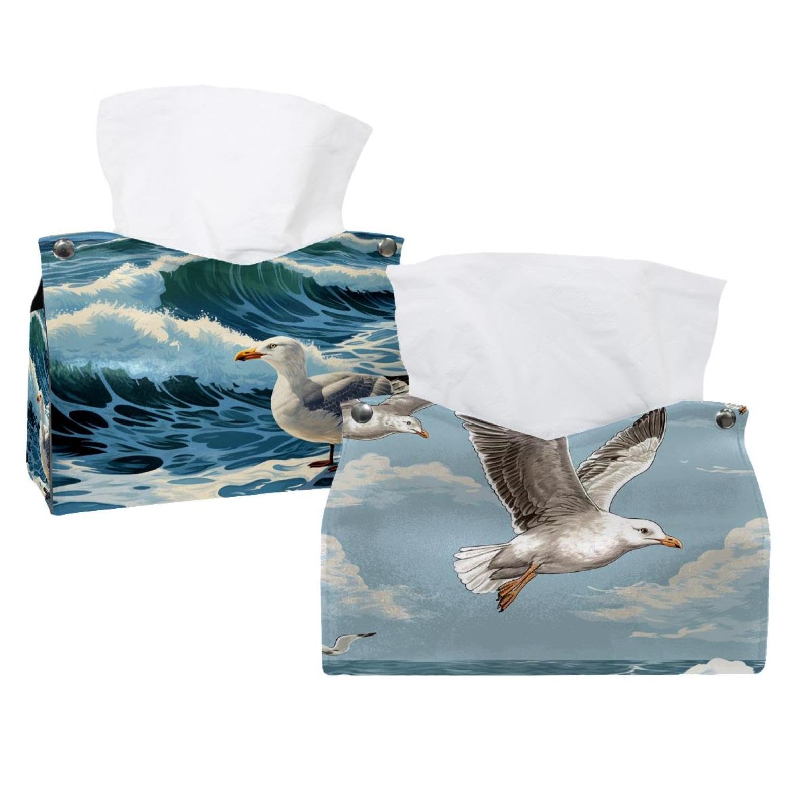 Boîte à mouchoirs rectangulaire Sea Mew lot de 2 pour table basse