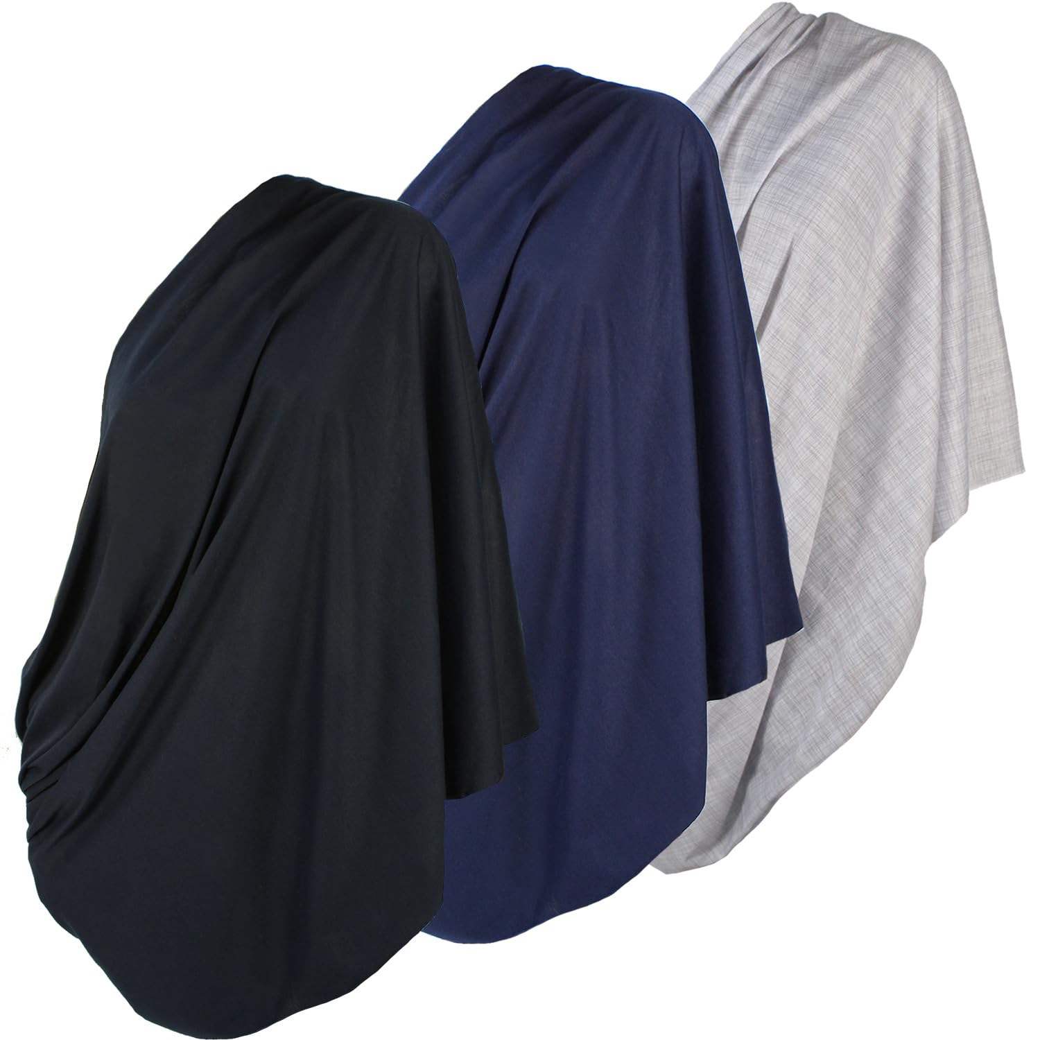 3pk Scarves Breastfeeding Privacy Cover Infinity Scarf Blue, Grey & Black | Breast feeding essential! Ultra soft & lightweight for breathable comfort.