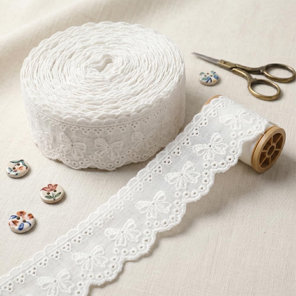 Amazon.com: IDONGCAI Cotton Eyelet Lace Trim, 1.5