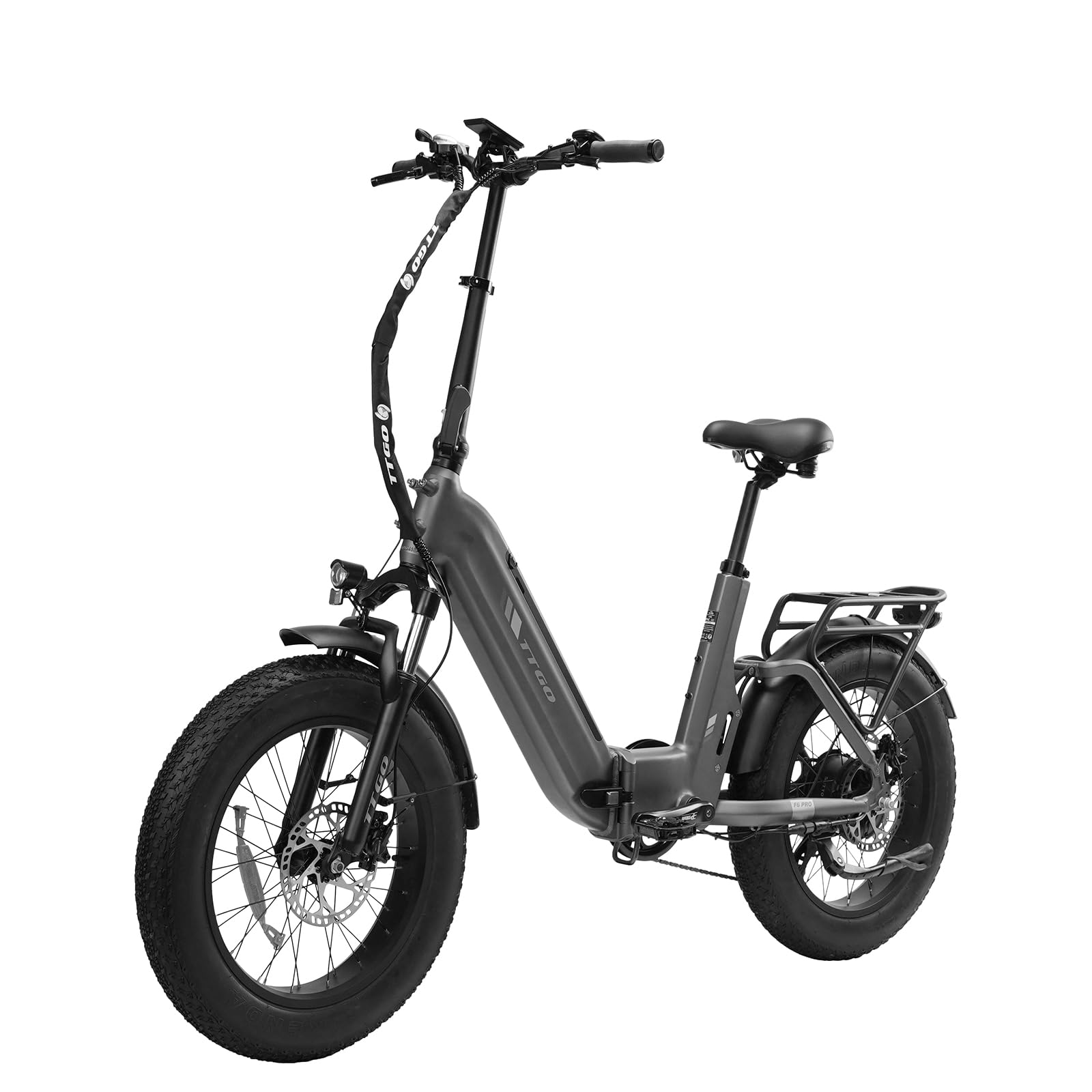 ttgo E-Bike Klapprad für Damen Herren, All-Terrain Ebike mit 70 Nm Drehmoment, 48V 18Ah Akku, 20 x 4.0 Fat-Reifen, Vollfederung, bis 140 km Reichweite, 7-Gang Schaltung, F6 PRO