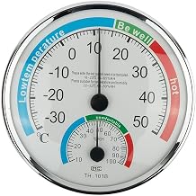 5" Analogue Indoor Thermometer Hygrometer With Comfort Scale For Room Climate Control, For Kitchen, Bathroom, Bedroom, Sauna, Or Terrarium, No for battery Required, Measures for temperature And