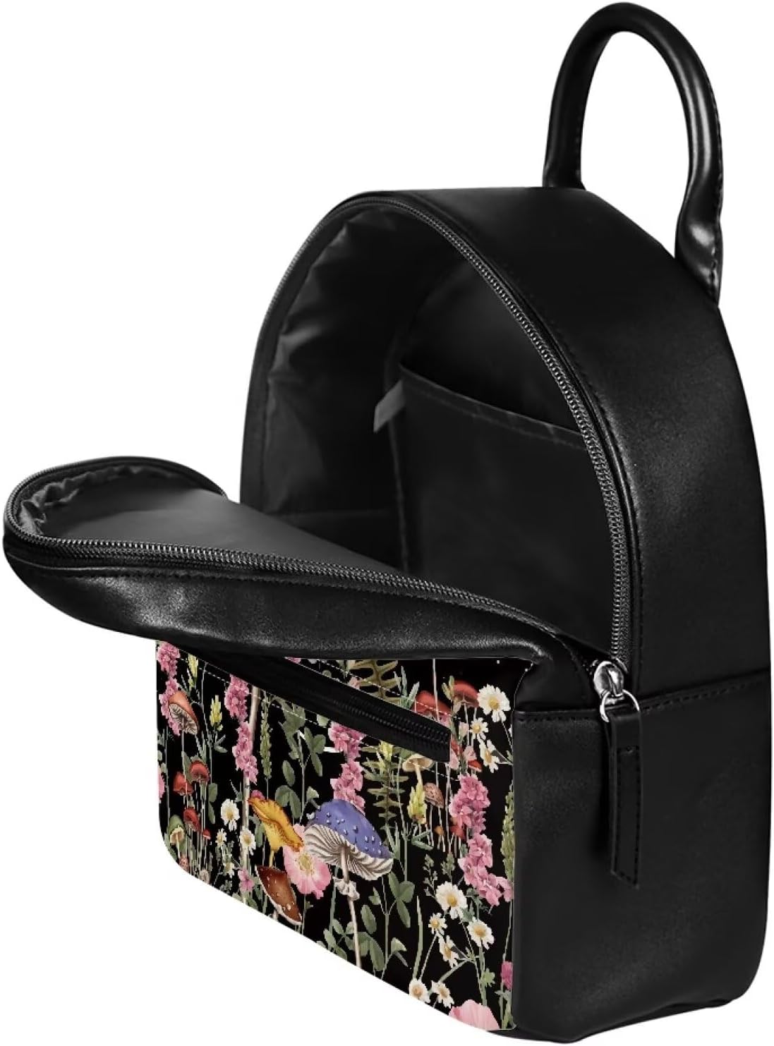 Cozeyat Mushroom Moth Mini Backpack Butterfly Moth Fashion Backpack Purse for Women,Handbag Shoulder Bag Casual Daypack, Ladies Gift for College Work