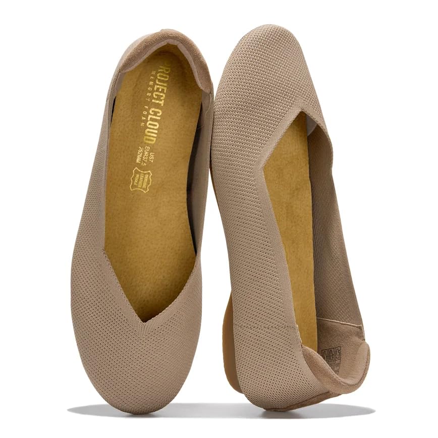 Image of Project Cloud Womens Flats Memory Foam Ballet Flats for Women (Prospect) | Memory Foam Insole and Lightweight Design - Non-Slip Sole Comfortable and Durable Womens Flats for All Occasions