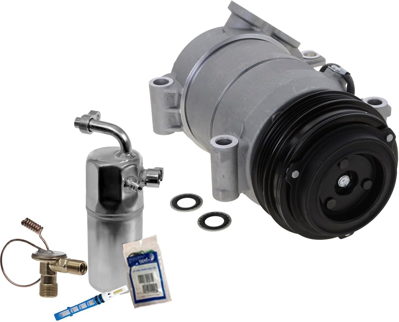 Replacement A/C Compressor Kit designed for GMC Yukon XL 1500 (6.0L V8) 2001-2002 - OHV, 1-Bolt Hose Mount