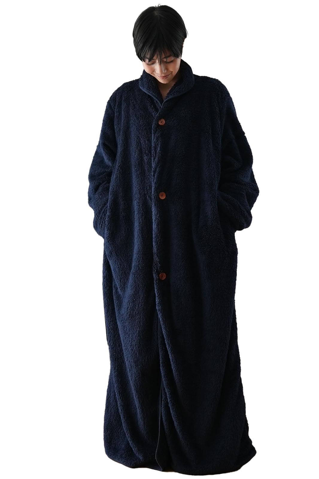 [アウニイ] 着る毛布 8198 (ネイビー)