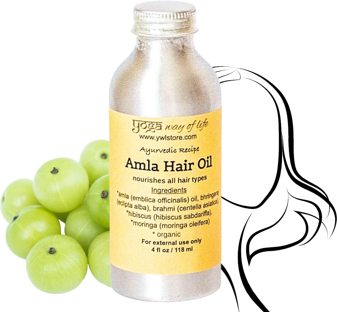 Amla Hair Oil - Organic Indian Gooseberry Herbal Oil | Nourishes Hair and Scalp | Ayurvedic Recipe | 4 FL OZ