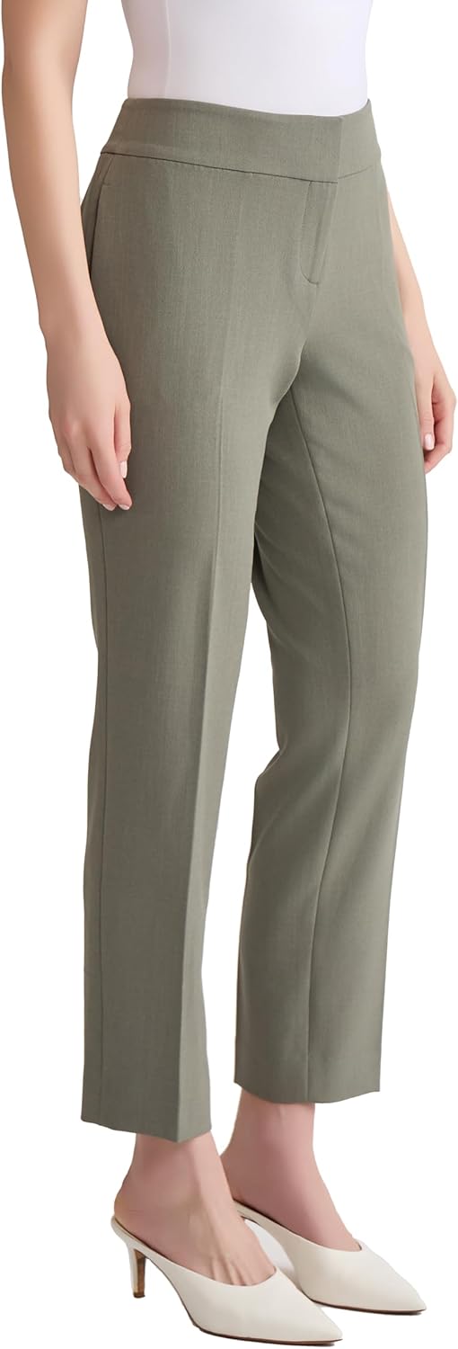 Kasper Womens Flat Front Slim Pant - Image 3