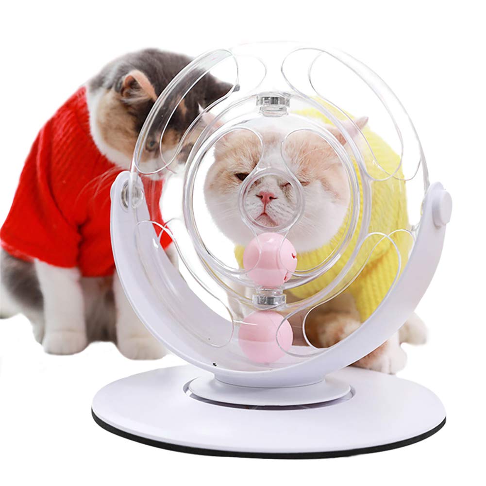 Jouets À roulettes pour Chats 360 Degrés Piste Spatiale Jouets Interactifs pour Chats avec Flashing Ball & Catnip Ball Jouet De Chasse Au Chat pour Chaton Chasse Jouant Exercice Entraînement