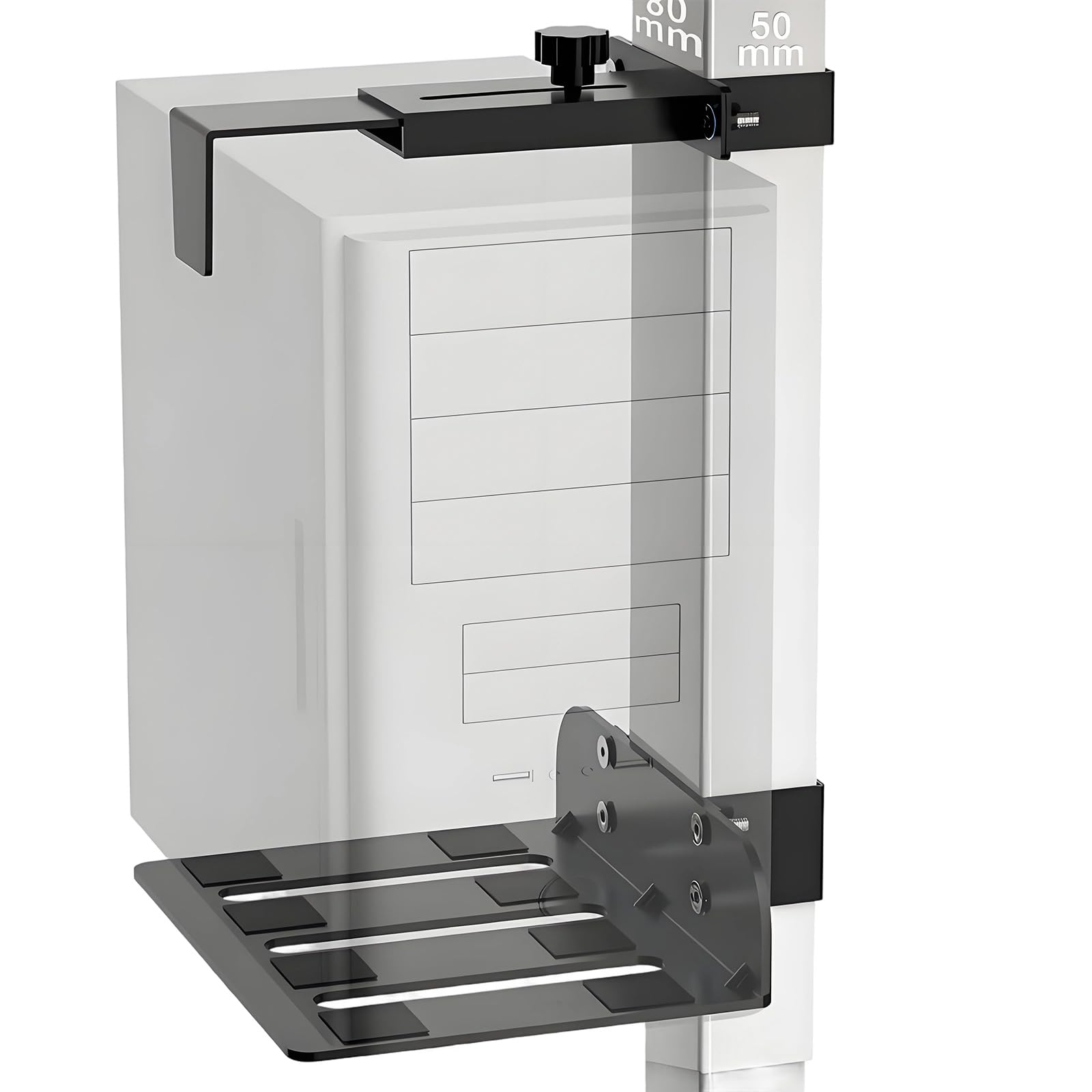 Veltros Multicolor Space Saving Computer Holder Clamp Type Adjustable Desks Accommodates Cases Robust Steel Sturdy Cpu Bracket
