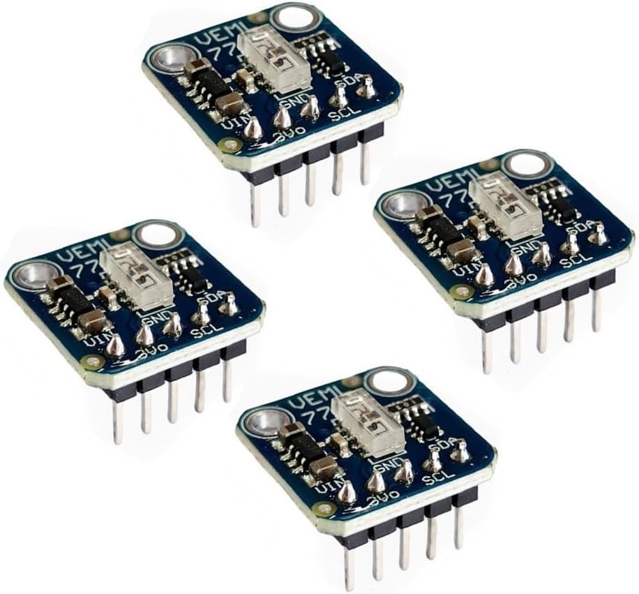 4pcs VEML7700 Light Intensity Sensor Modules Supporting 16-bit Resolution and Wide Dynamic Range from 0 to 120 klx (Already welded)