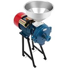 Electric Grain Mill Grinder, 2200W Commercial Grain Grinder with Funnel Dry Feed Grain Mill Machine Thickness Adjustable for Corn Rice Wheat Sorghum Coffee Beans Starch Rice Noodles