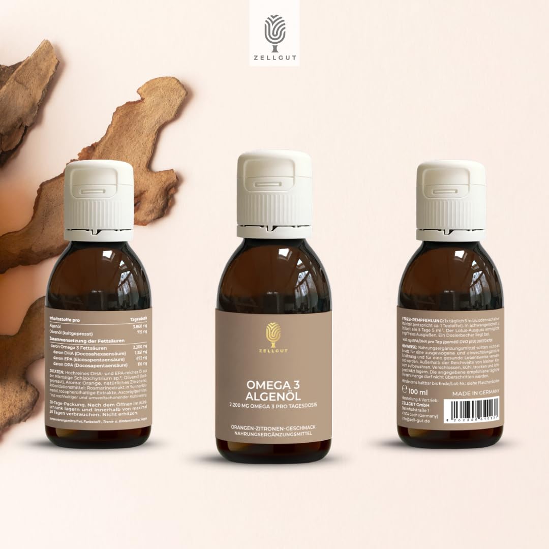 Omega 3 olio di alghe 100 ml | DHA+EPA ad alto dosaggio | vegano
