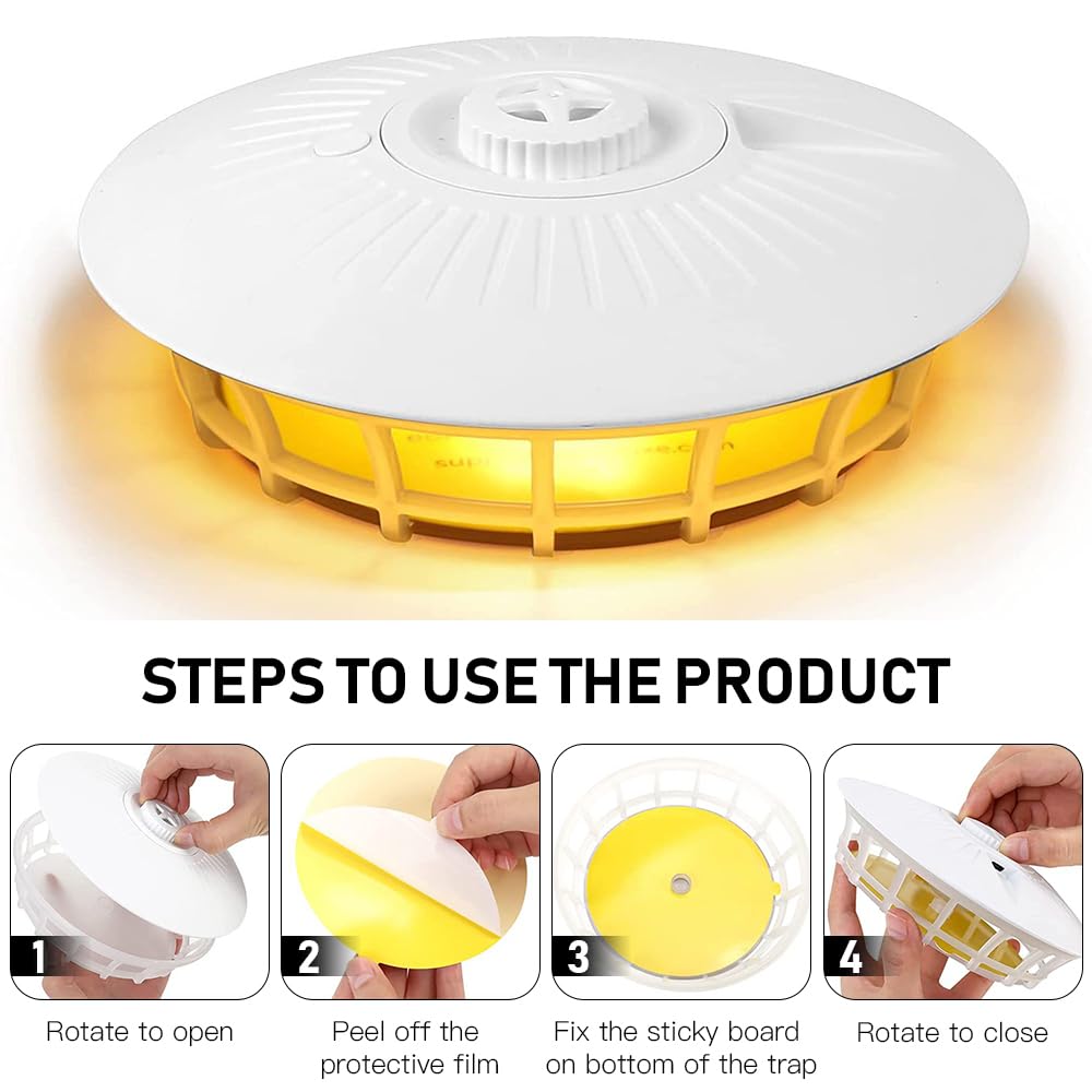 Trappola per Pulci, 2 Pezzi Trappola per Pulci in Casa con 10 Dischi Adesivi e 4 Modalità di Illuminazione, Trappola Elettrica per Pulci per Soggiorno, Cucina, Camera da Letto