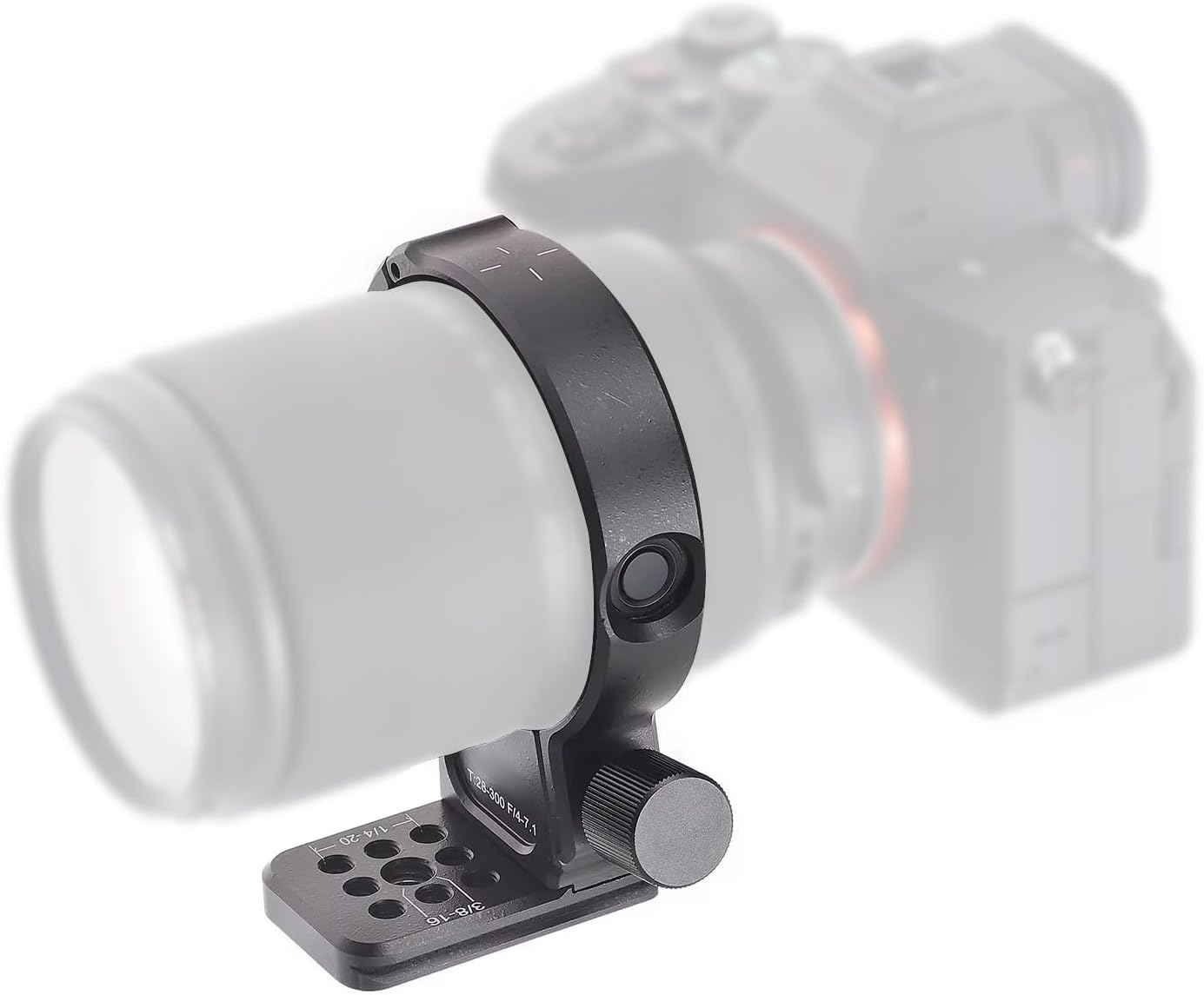 Lens Tripod Mount Rings Flexible Installation for 28-300mm F4-7.1, Quick Setup for Tripod Enthusiasts, CNCmachined Aluminum Alloy