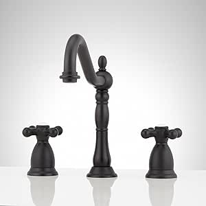 Signature Hardware 900890 Victorian 1.2 GPM Widespread Bathroom Faucet with Pop-Up Drain Assembly - Matte Black