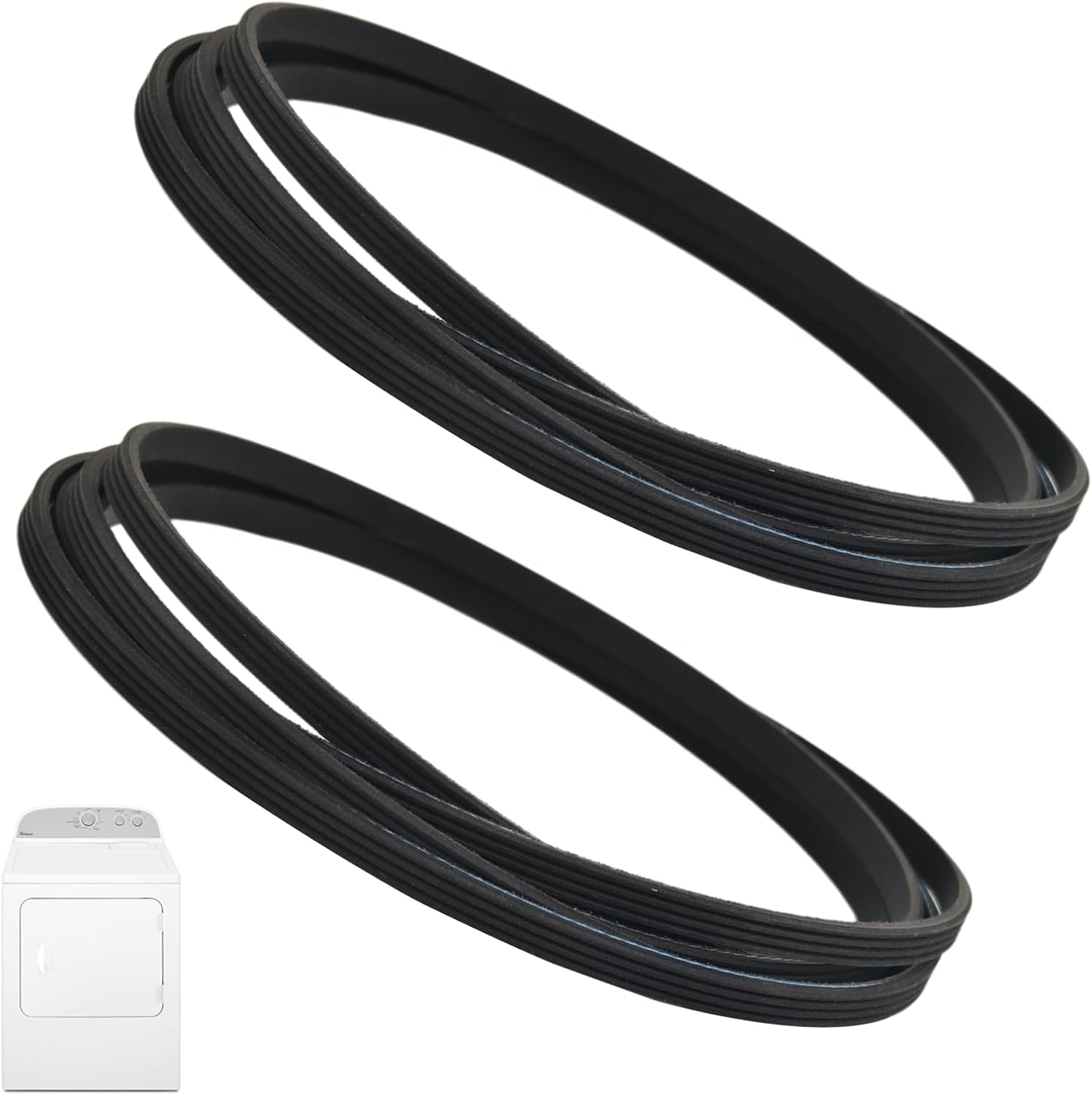 Dryer Belt Compatible with Whirlpool Kenmore WED4815EW1 WED5000DW2 WED4800BQ1 LER4634JQ0 LER4634JQ1 WED4950HW0 WED49STBW1 WED5300SQ Dryer Drum Replacement Belt, 2 Pack