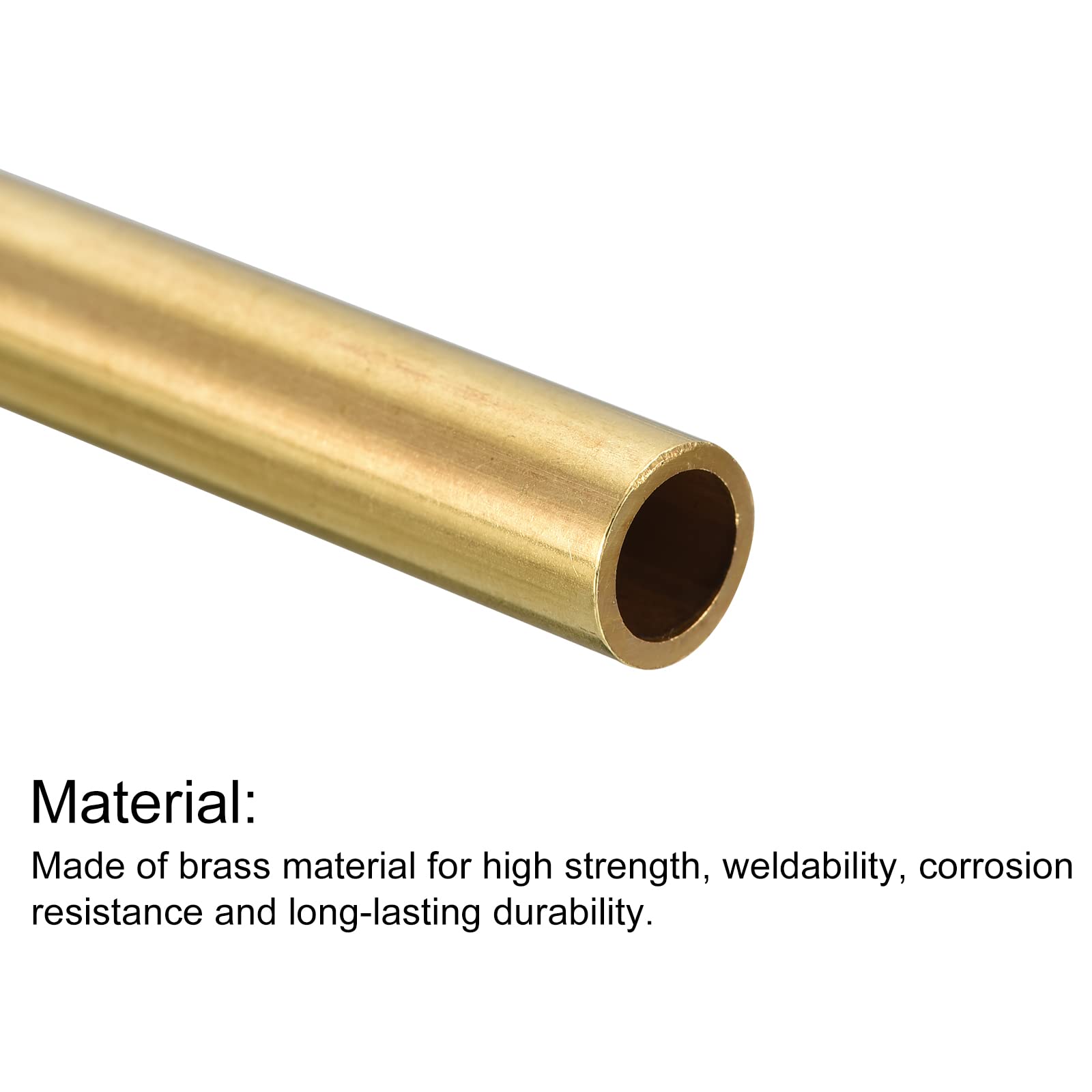 QUARKZMAN Laiton Tube, 8mm OD 1mm Paroi Épaisseur 250mm Longueur Rond Tuyau Tube pour Industrie, Bricolage Projets