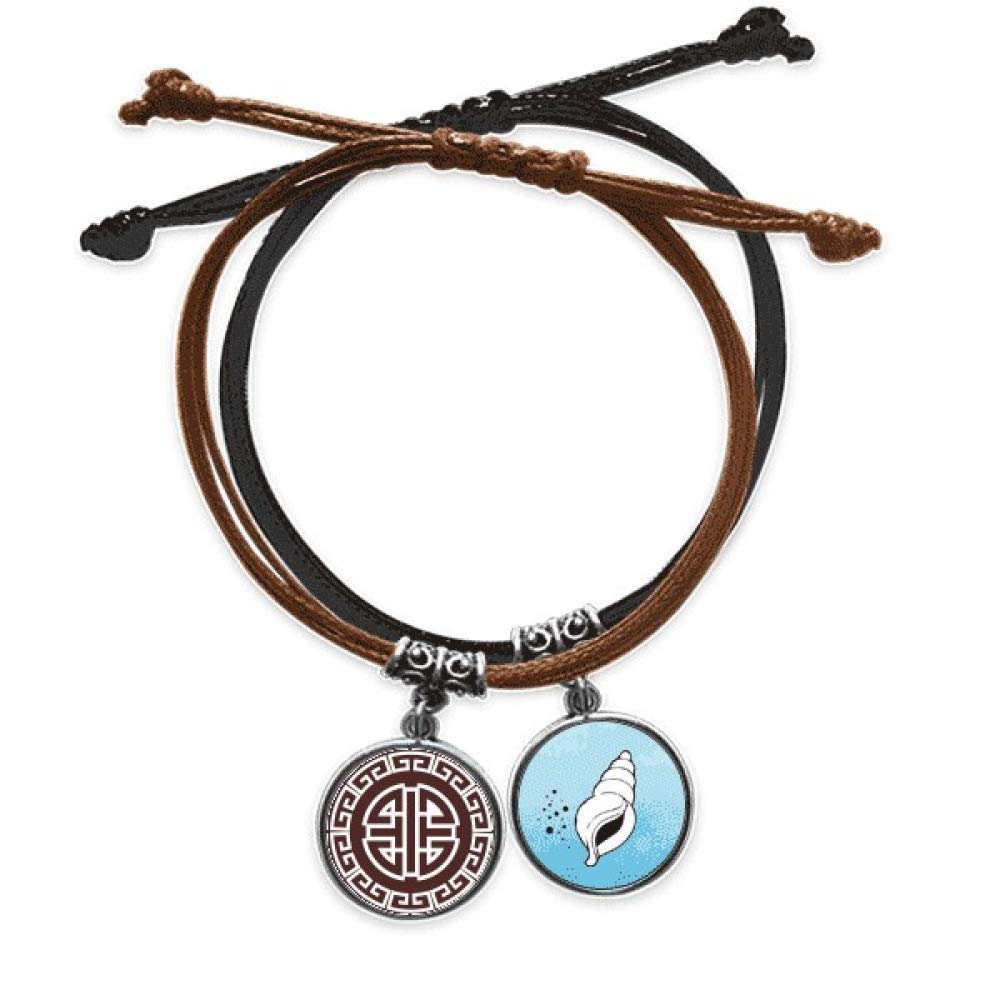 Pulsera de cuero ajustable que no irrita la piel con amuleto 3
