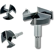 Forstner Drill Bit 2-3/4 Inch, Triple-Flute Carbide Tipped Forstner Bit for Hard Wood, Soft Wood, Veneered Plywood, Plastic, Drilling Hole Saw Woodworking Hinge Cutter Tool
